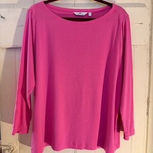 Vineyard Vines Pink Long Sleeve Boatneck Top 2x